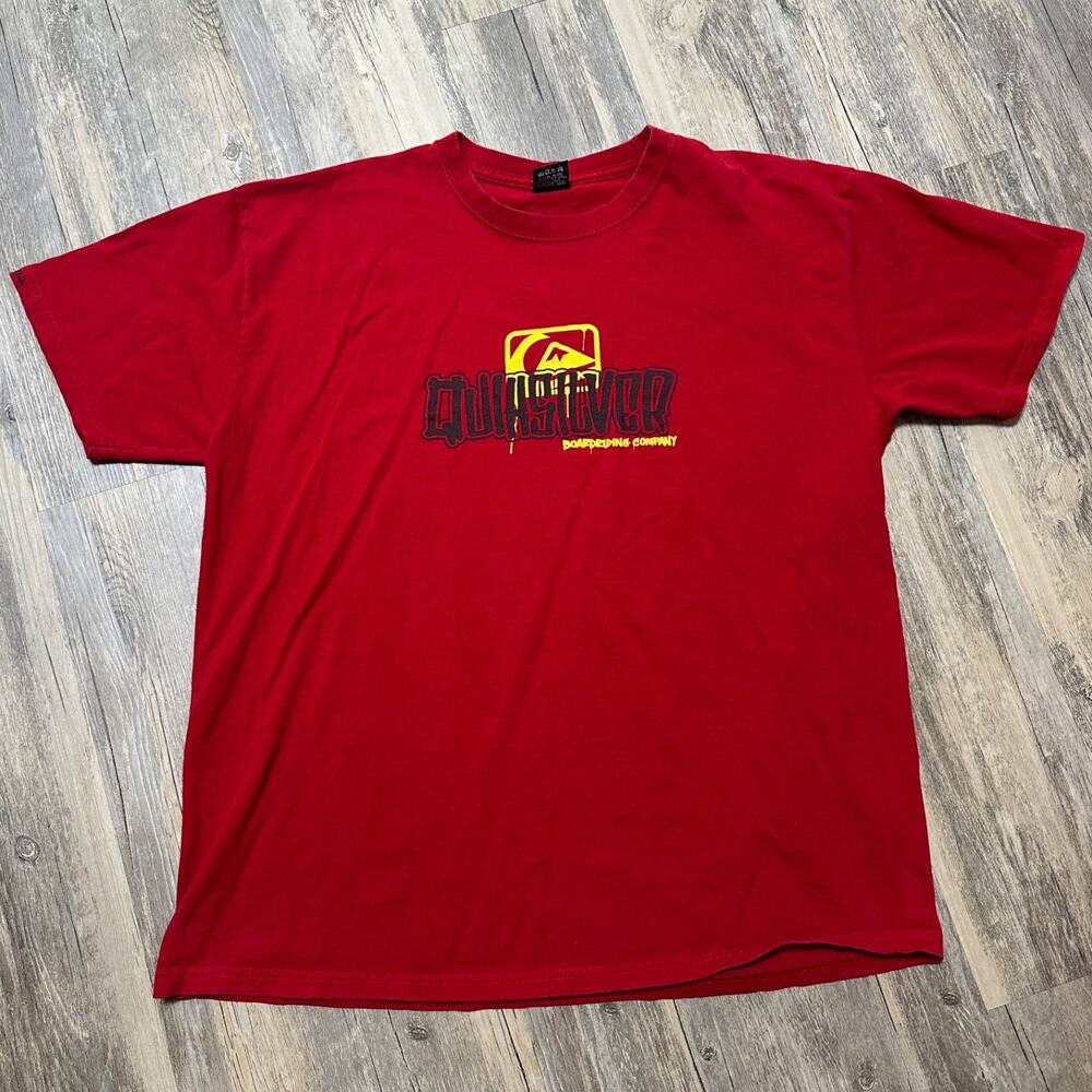 Vintage Y2K Quicksilver Red Surf Skate T-Shirt Tee Men’s Size XL